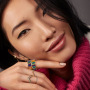 Fashion jewelry eternity mens women plated gold wedding engagement crystal rainbow rings