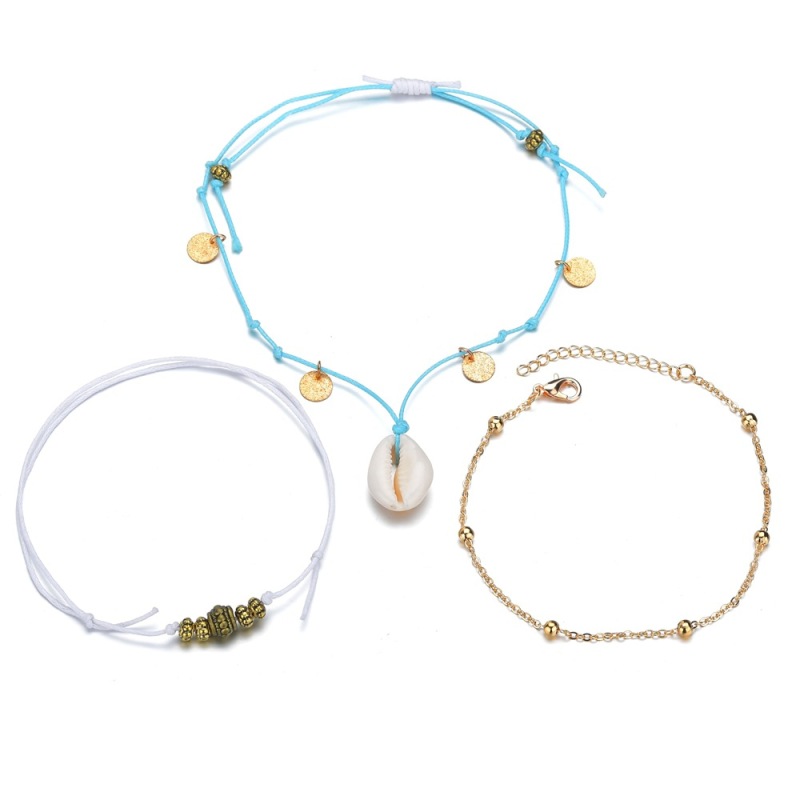 3pcs ankle bracelet foot jewelry beach shell anklet chains sets for women 3pcs ankle bracelet foot jewelry beach shell anklet chains sets for women