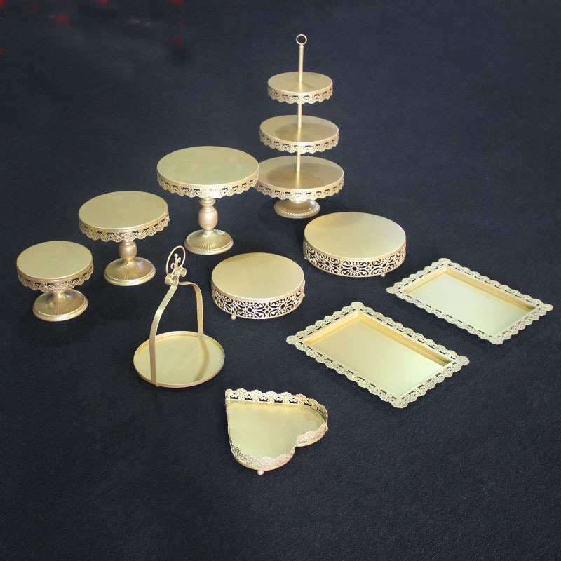 different design Gold meta Wedding Centerpiece Decoration table mini dessert cake stand holder different design Gold meta Wedding Centerpiece Decoration table mini dessert cake stand holder