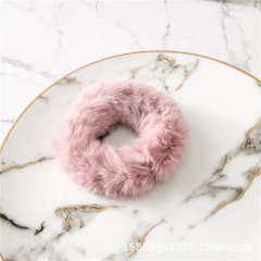 New Fluffy hair bands cord Elastic Scrunchy plush pompom hair bands women