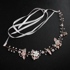 Gold Tiaras Wedding hair accessories pearl crystal flower bridal Hairbands Gold Tiaras Wedding hair accessories pearl crystal flower bridal Hairbands