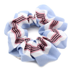 Wholesale Bulk Custom Women Elastic Two-color striped fabric Hair Scrunchie for girls