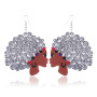 2020 custom fashion printing night club beauty head drop africa afro wooden earring wood jewelry for women