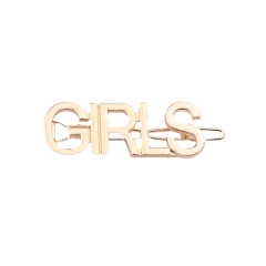 Custom gold alloy women bling rhinestone crystal letter hair clips hair pins with words