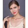2019 fashion circle 18k gold plated copper frosted women earring accessories
