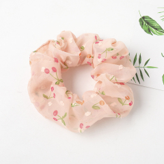 Wholesale summer popular ins girl cute ladies cherry printed chiffon scrunchies