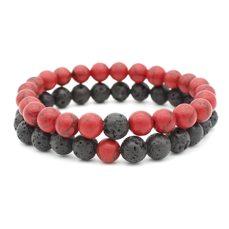 2Pcs/Set Couples Distance Classic Natural Stone Beaded Bracelets for Men Women 2Pcs/Set Couples Distance Classic Natural Stone Beaded Bracelets for Men Women
