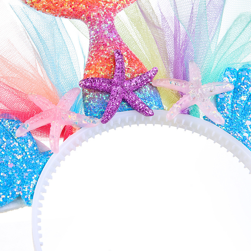 Mermaid hair Accessories Mermaid Headband  Flowers Sequin Hairband