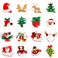 New Christmas kids hair accessories creation france easy hair clip for merry christmas