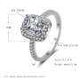Wholesale Custom 18K White Gold Square Crystal Zircon Engagement Ring Wholesale Custom 18K White Gold Square Crystal Zircon Engagement Ring