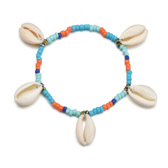 Summer beach simple design jewelry ankle bracelet seed bead shell anklet for women Summer beach simple design jewelry ankle bracelet seed bead shell anklet for women