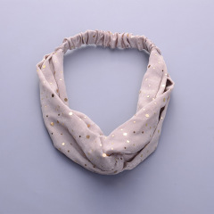 New Women brown Cross Knot wave Dot Headband Twisted Knotted Hair Bands