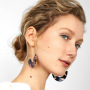 INS Bohemian Chandelier Charm Earrings Dangle Round Circle disc Acrylic drop Earring