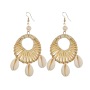 2019 korean style natural conch abalone stainless steel earings with shells