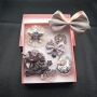 New korean kid headwear vintage clip crown baby girl head hair bands set