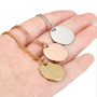 Custom stainless steel necklace wholesale chain engrave letter initial blank disc necklace