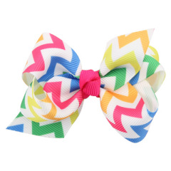 Babies wave point printed flamingo bows knot hair clips for girls hair accessories