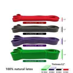 Custom printed logo natural latex pull up assist power resistance exercise bands