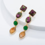 Wholesale natural magnesite alloy geometric type earring accessories ladies earring