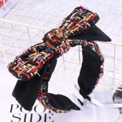Retro wild double layer bow hair accessories women headband