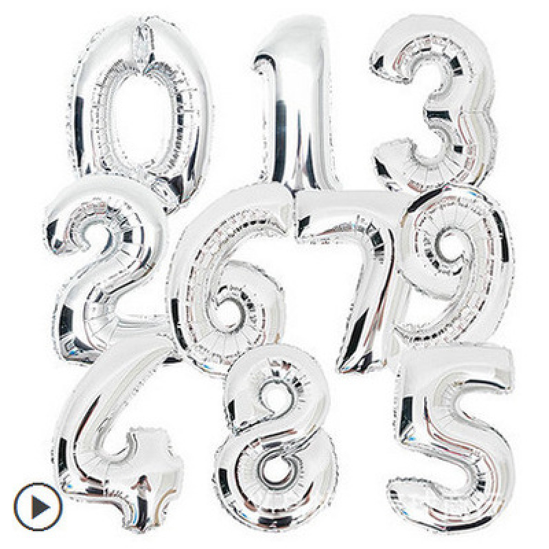 wholesale party supplies gold silver new foil number print latex balloon