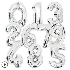 wholesale party supplies gold silver new foil number print latex balloon