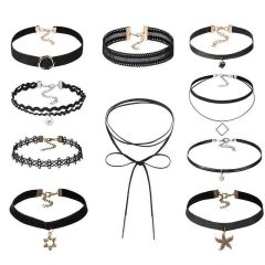 Fashion Hot Sale Ladies Sexy Gothic Lace Choker Necklace Sets for Women