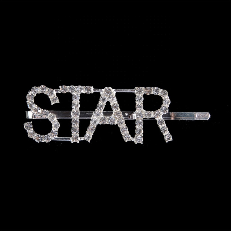 Fashion rhinestone letter longline girl hairpin clip combination for decoration