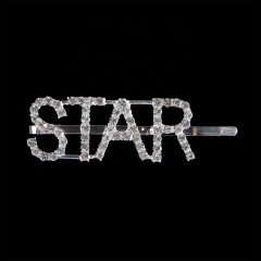 Fashion rhinestone letter longline girl hairpin clip combination for decoration