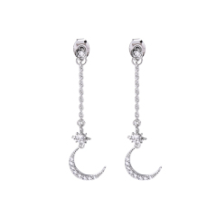 2019 Fashion diamond accessories women jewelry silver zircon sailor moon earings