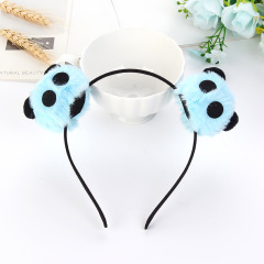 Korean fancy wholesale cute kids children panda head hairbands for girls