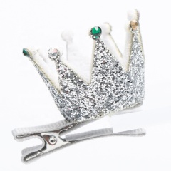 2020 Hot sell new glitter stereo child crown kids hair pin grip for baby girl