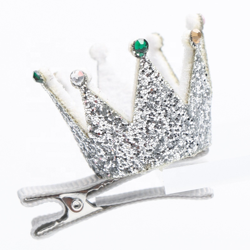 2020 Hot sell new glitter stereo child crown kids hair pin grip for baby girl 2020 Hot sell new glitter stereo child crown kids hair pin grip for baby girl