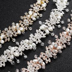 Fashion Tiaras Wedding pearl Hair Accessories silver crystal bridal Hairbands