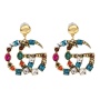 New creative European and American style exaggerated trend women's accessories crystal hoop earrings with wordings New creative European and American style exaggerated trend women's accessories crystal hoop earrings with wordings