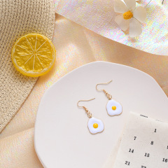 Wholesale Korean Fashion Factory Jewelry Yellow Metal Resin Drop flower acrylic Earrings