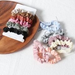 Korean ins style simple cloth candy color hair scrunchies ponytail holder hair accessories set hair ties
