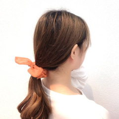 New style fashion girls transparent bowknot lace rabbit ear hair scrunchies