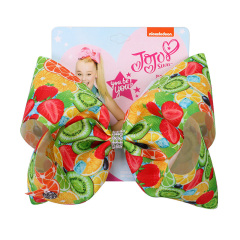 8 inch colourful Fruit pattern bow fabric hairpin hair clip for girls