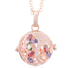 fashion Large Hollow Cage Mexican Chime Magic Box Pendant Pregnancy ball necklace
