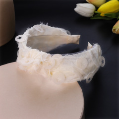 Wholesale custom fashionable round hollow star solid color fabric hairband for women