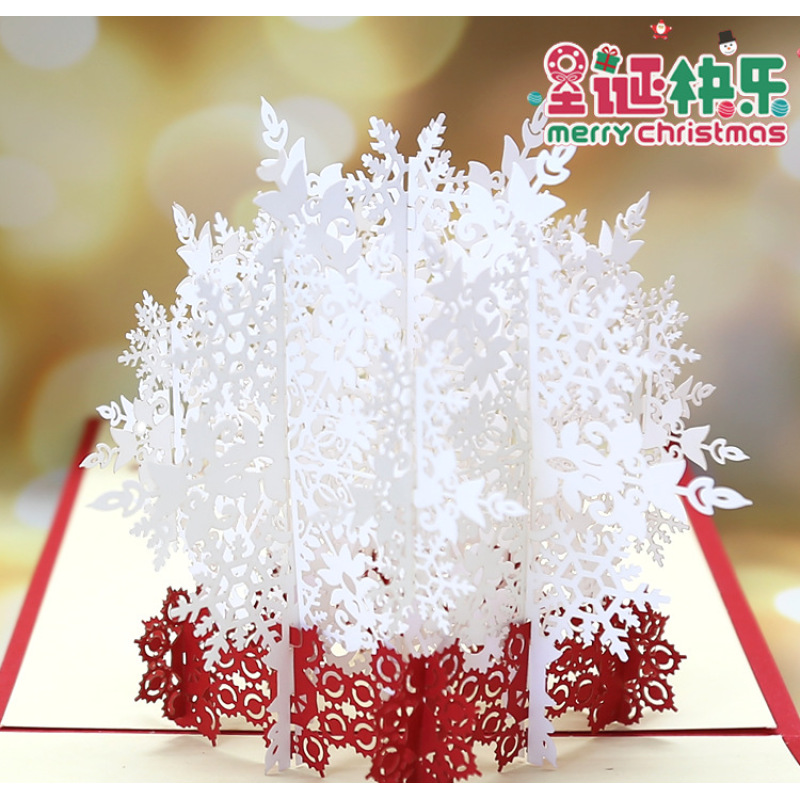 custom Promotional paper craft pop up laser cut handmade 3d gift pop up christmas cards