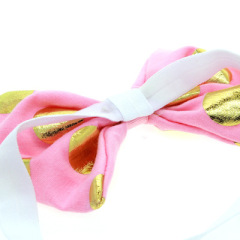 1PC Printed gold wave point bows hairband baby girls headband hair accessories
