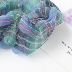 2020 new arrival summer cute ladies lace mesh yarn plaid large hair ties