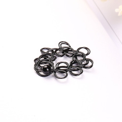Punk style retro personality women's black hollow out weave Choker for Women