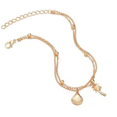Bali jewelry coconut shell gold jewelry beach ankle bracelet anklet chains sets for women