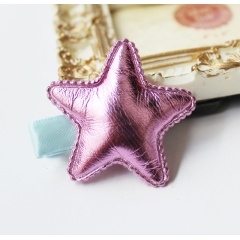 PU star shape fabric decoration gold star hair clip making accessoriesfor little girls