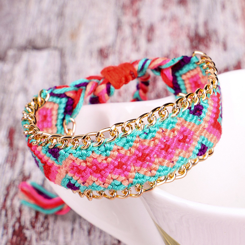 Amazon Selling Beach Bohemia Friendship Chain Colorful Hand Woven Bracelets Amazon Selling Beach Bohemia Friendship Chain Colorful Hand Woven Bracelets