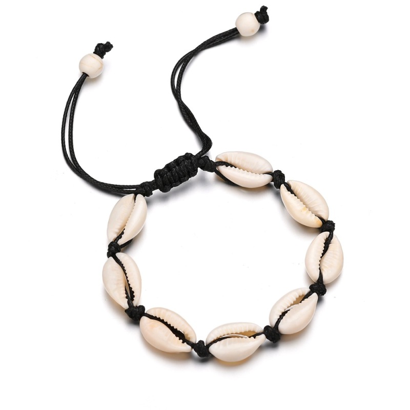 2019 China Custom DIY handmade puka sea shell adjustable rope bracelet for women