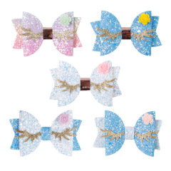 custom 3inch kids Baby Girl teenage angel sequin glitter Handmade baby hair bow clip custom 3inch kids Baby Girl teenage angel sequin glitter Handmade baby hair bow clip